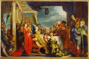 Alboin y Rosamunda, por Escuela de Rubens.